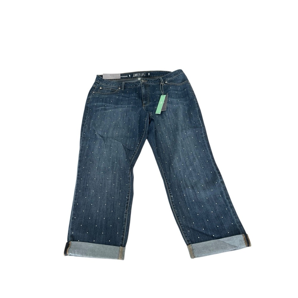 Jennifer Lopez Jeans Women's‎ 18W Boyfriend Stretch Denim Mid Rise Straight Leg